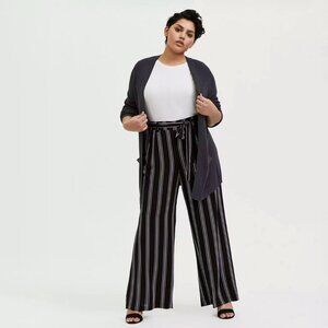 Torrid Black and White Striped Wide Leg Pants